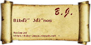 Bibó János névjegykártya