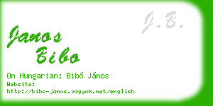 janos bibo business card